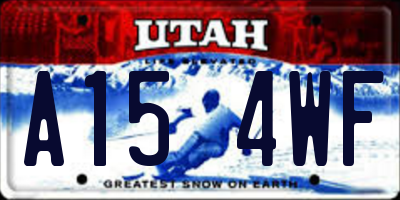 UT license plate A154WF