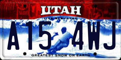 UT license plate A154WJ