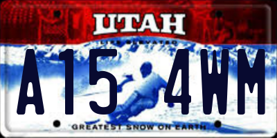 UT license plate A154WM