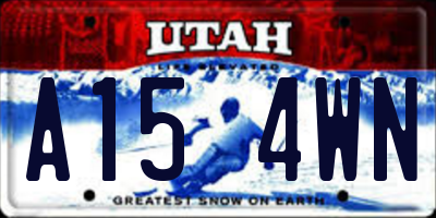 UT license plate A154WN
