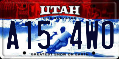 UT license plate A154WO