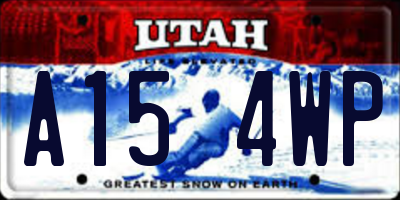 UT license plate A154WP