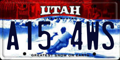 UT license plate A154WS