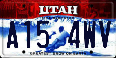 UT license plate A154WV