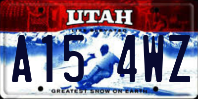 UT license plate A154WZ