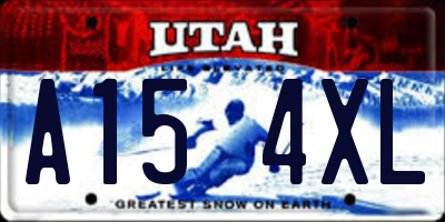 UT license plate A154XL