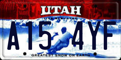 UT license plate A154YF