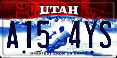 UT license plate A154YS