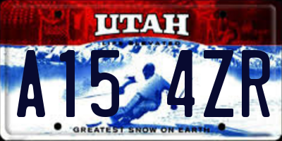 UT license plate A154ZR