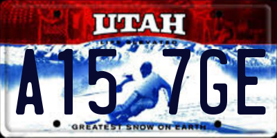 UT license plate A157GE