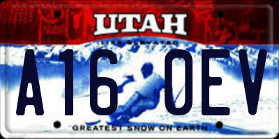 UT license plate A160EV
