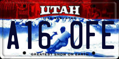 UT license plate A160FE
