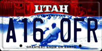 UT license plate A160FR
