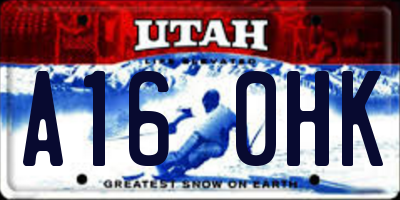 UT license plate A160HK