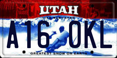 UT license plate A160KL