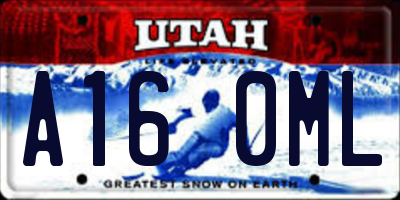 UT license plate A160ML