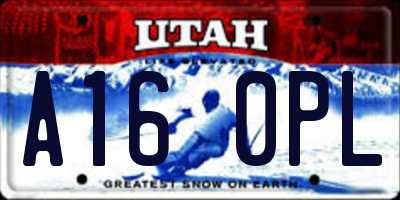 UT license plate A160PL