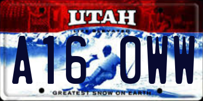 UT license plate A160WW