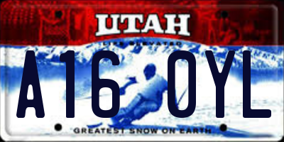 UT license plate A160YL