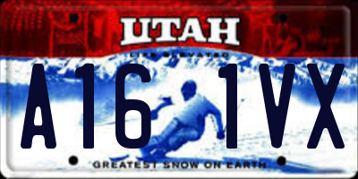 UT license plate A161VX