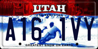 UT license plate A161VY