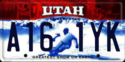 UT license plate A161YK