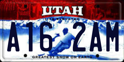 UT license plate A162AM