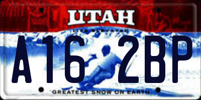 UT license plate A162BP