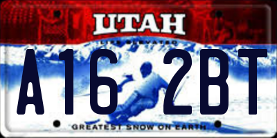 UT license plate A162BT