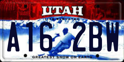 UT license plate A162BW