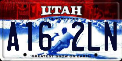 UT license plate A162LN