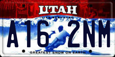 UT license plate A162NM