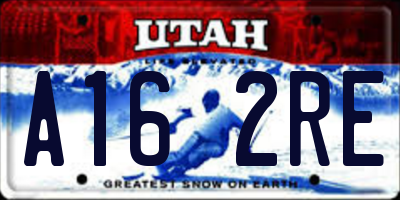 UT license plate A162RE