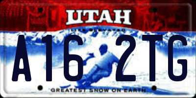 UT license plate A162TG