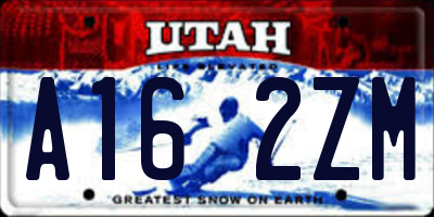 UT license plate A162ZM