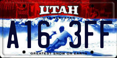 UT license plate A163FF