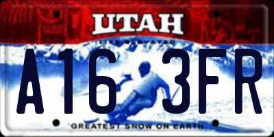 UT license plate A163FR