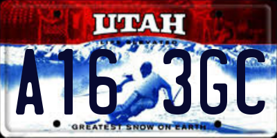 UT license plate A163GC
