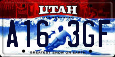 UT license plate A163GF