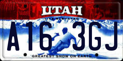 UT license plate A163GJ