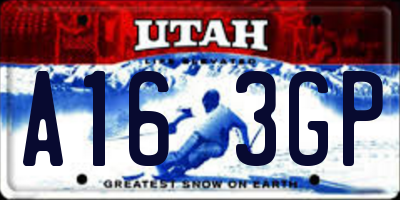 UT license plate A163GP