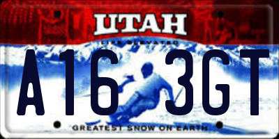 UT license plate A163GT