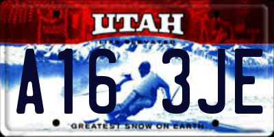 UT license plate A163JE
