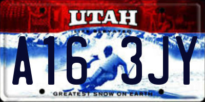 UT license plate A163JY