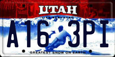 UT license plate A163PI