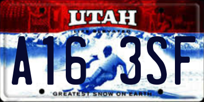 UT license plate A163SF