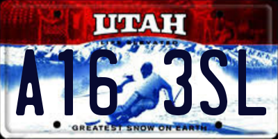 UT license plate A163SL