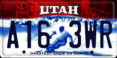 UT license plate A163WR