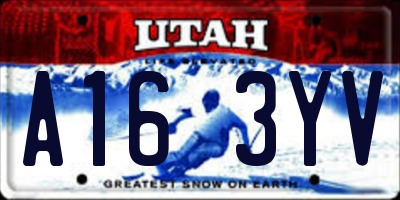 UT license plate A163YV