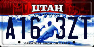 UT license plate A163ZT